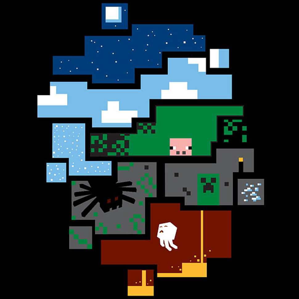 Minecraft illustration HD wallpaper