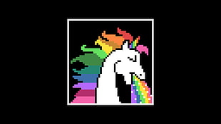 multicolored unicorn pixel clip art, pixel art, pixels, unicorns, vomit