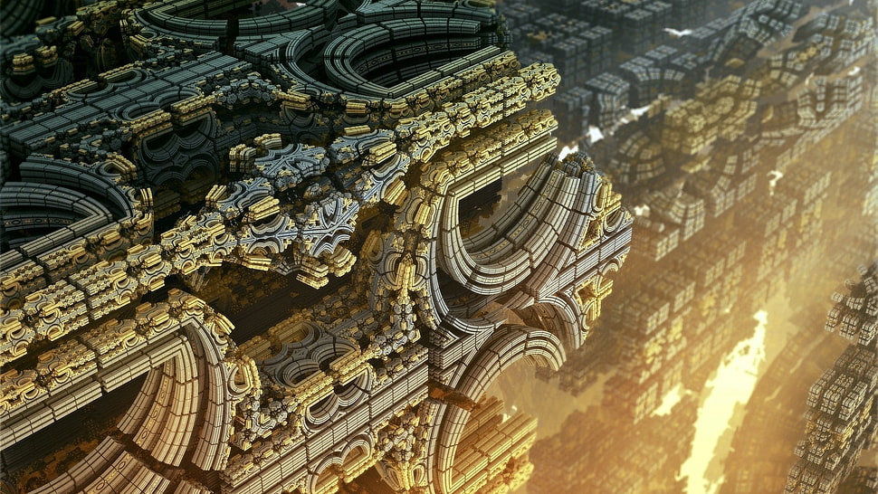 high rise building, 3D, abstract, fractal, geometry HD wallpaper