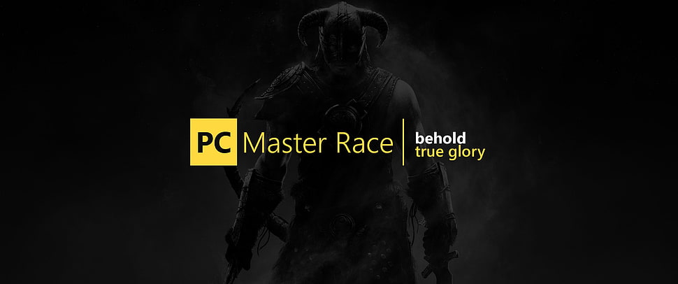 PC Master Race advertisement, PC gaming, PC Master  Race, The Elder Scrolls V: Skyrim HD wallpaper