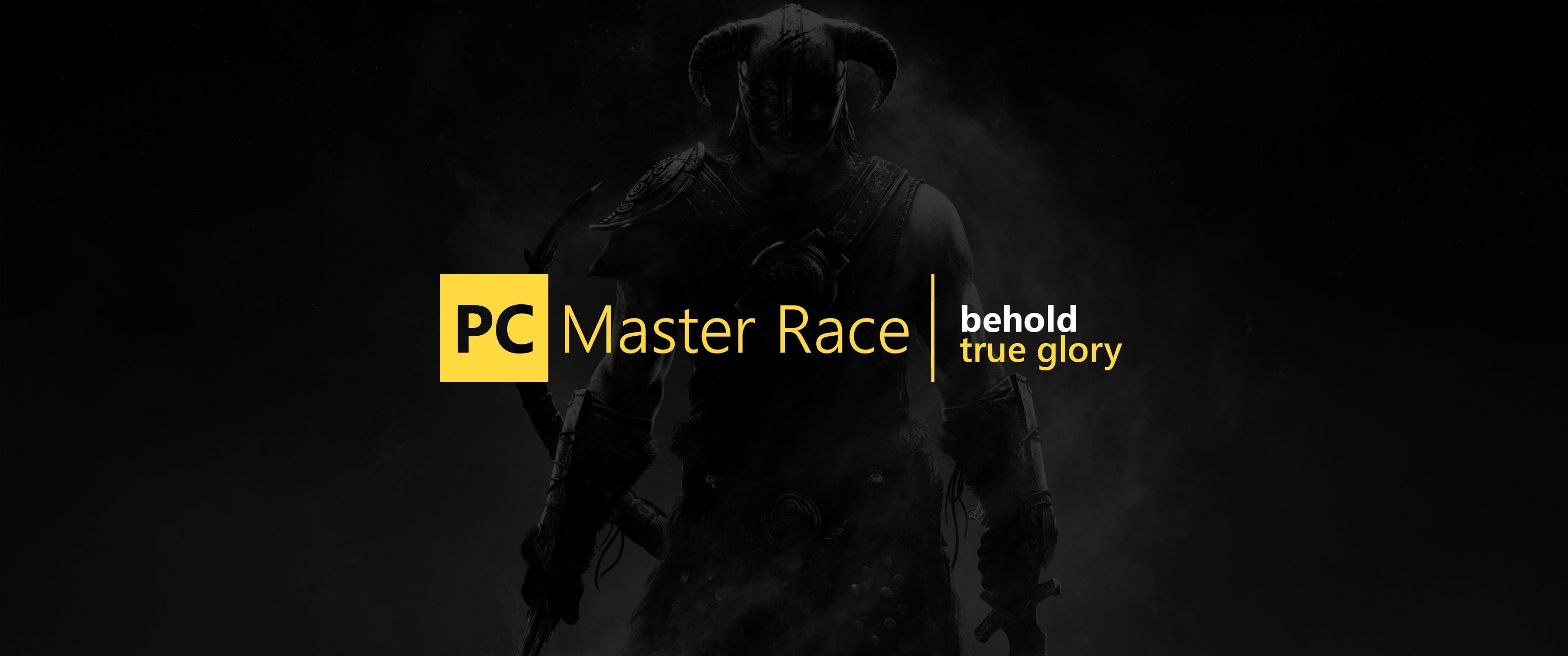 PC Master Race advertisement, PC gaming, PC Master  Race, The Elder Scrolls V: Skyrim