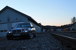 black sedan, Stance, Mercedes-Benz, Stanceworks, Norway