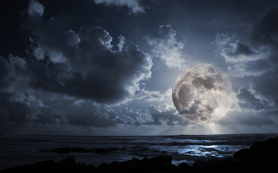 moon photography HD wallpaper