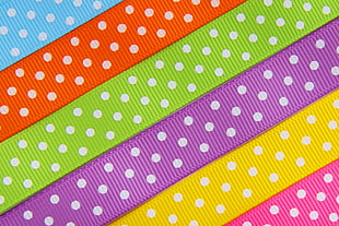 multi-colored polka dot ribbons