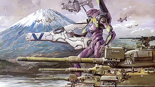 Neon Genesis Evangelion, EVA Unit 01, tank, anime HD wallpaper