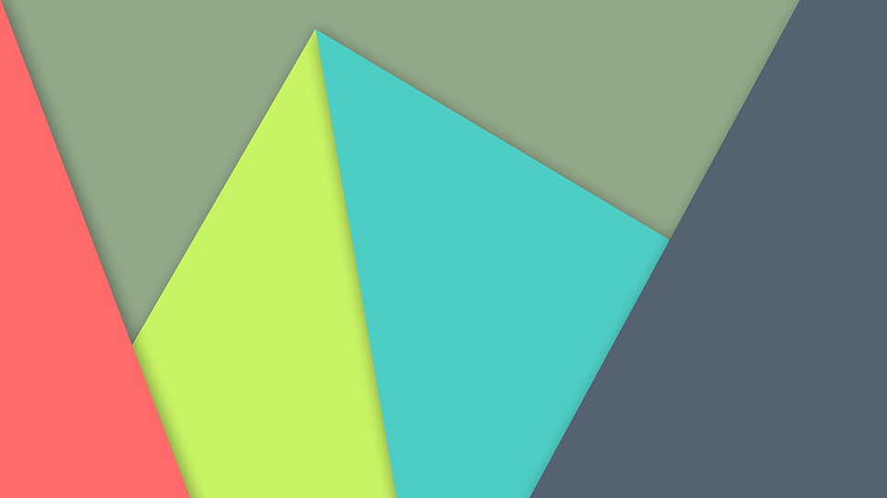 pink, green, blue, and gray geometrical HD wallpaper