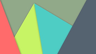 pink, green, blue, and gray geometrical HD wallpaper