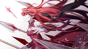 long red-haired female anime character wallpaper, Mahou Shoujo Madoka Magica, Sakura Kyoko