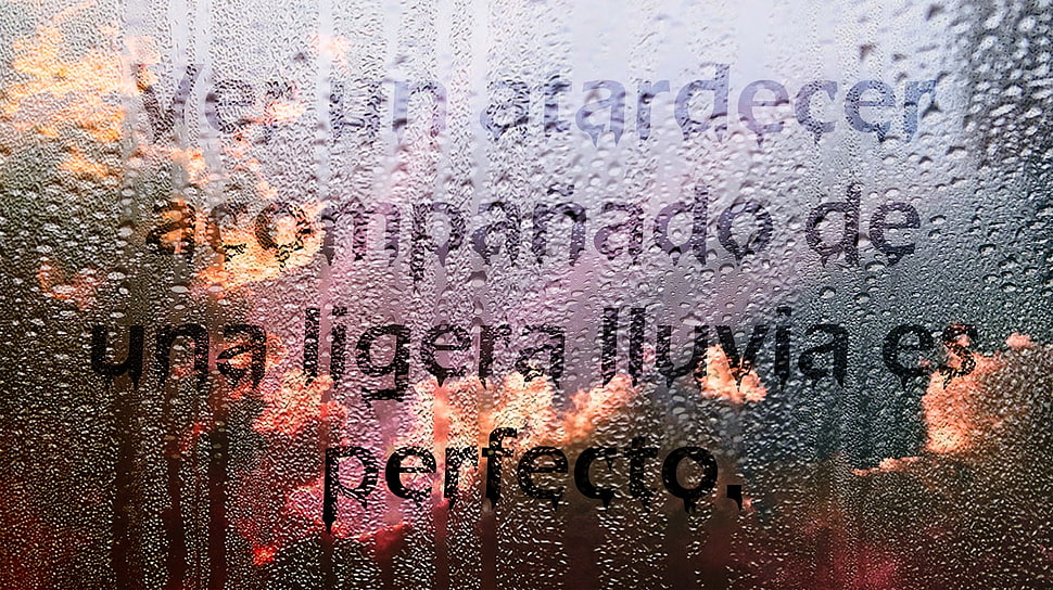 gray background with text overlay, rain, sun rays, sunlight, sky HD wallpaper