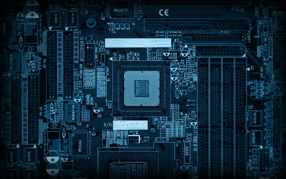 black computer motherboard HD wallpaper