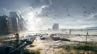 flock of birds, Battlefield, Battlefield 4, artwork, video games