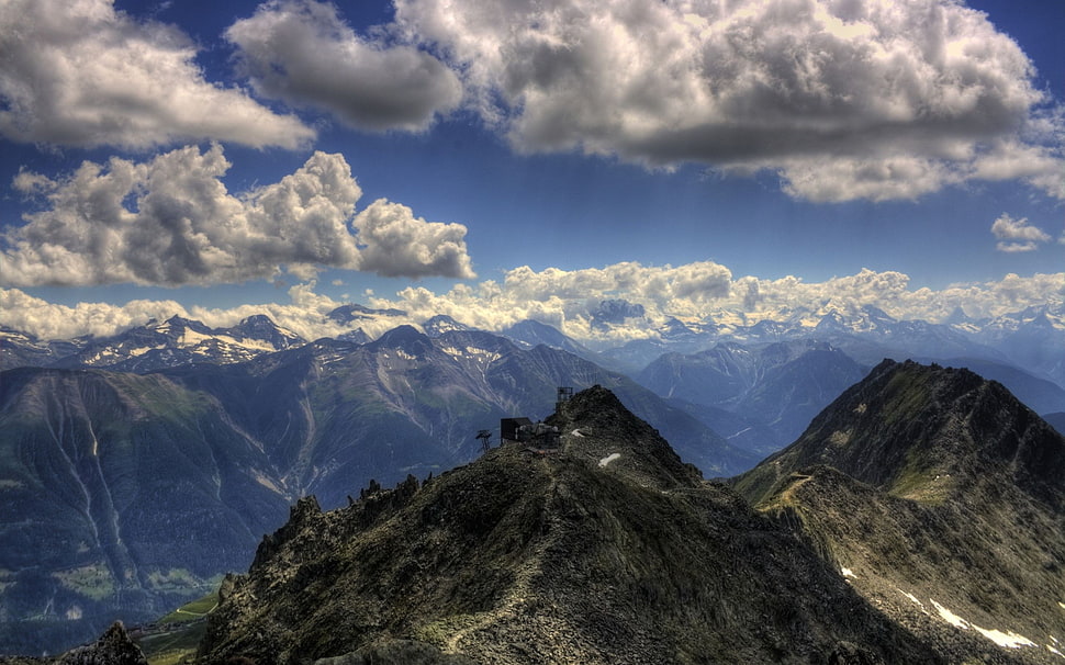 illustration of mountain HD wallpaper