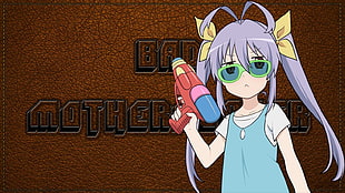 purple haired female anime character digital wallpaper, Non Non Biyori, Pulp Fiction, Miyauchi Renge 