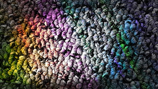 assorted-color of threads, Surface, Light, Texture