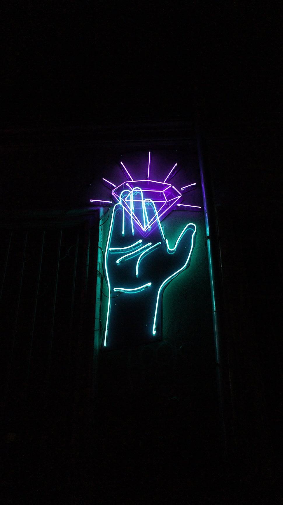 green and pink neon signage HD wallpaper