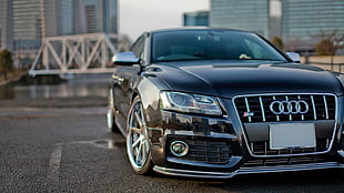 photography of black Audi car