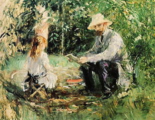 painting, classic art, children, sitting