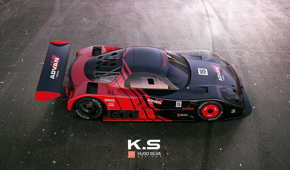 red and black sports coupe, Khyzyl Saleem, car, vehicle, artwork HD wallpaper