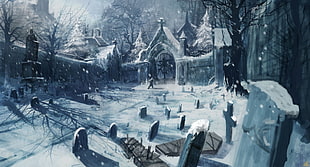 graveyard game graphic, Castlevania: Lords of Shadow, video games, concept art