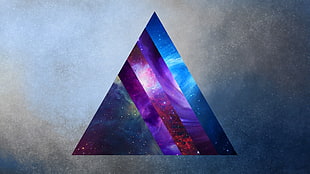 triangular galaxy print logo, space, prism, triangle