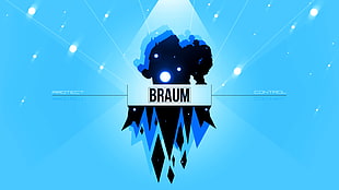 blue Braum logo wallpaper, League of Legends, braum