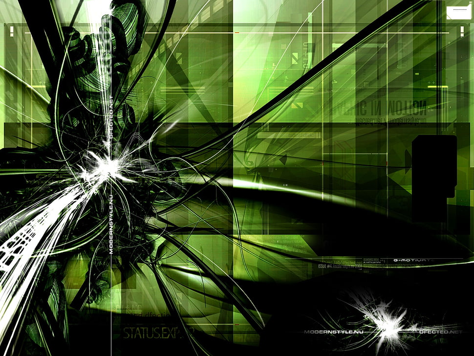 green and white 3D wallpaper HD wallpaper