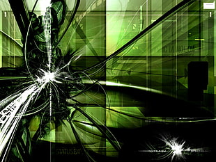 green and white 3D wallpaper