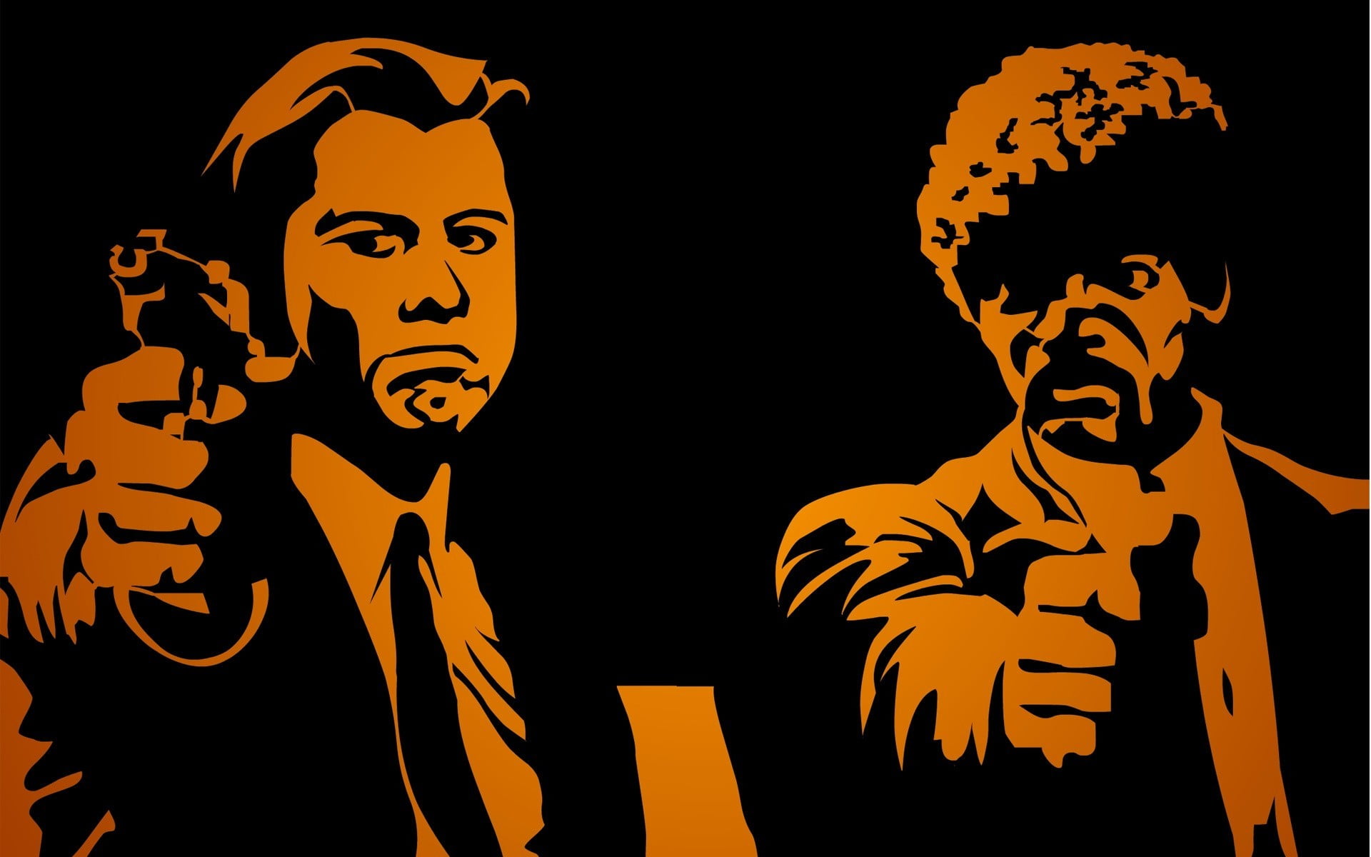 two men illustration, Pulp Fiction