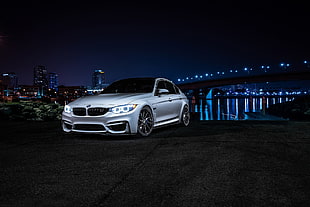silver BMW sedan HD wallpaper