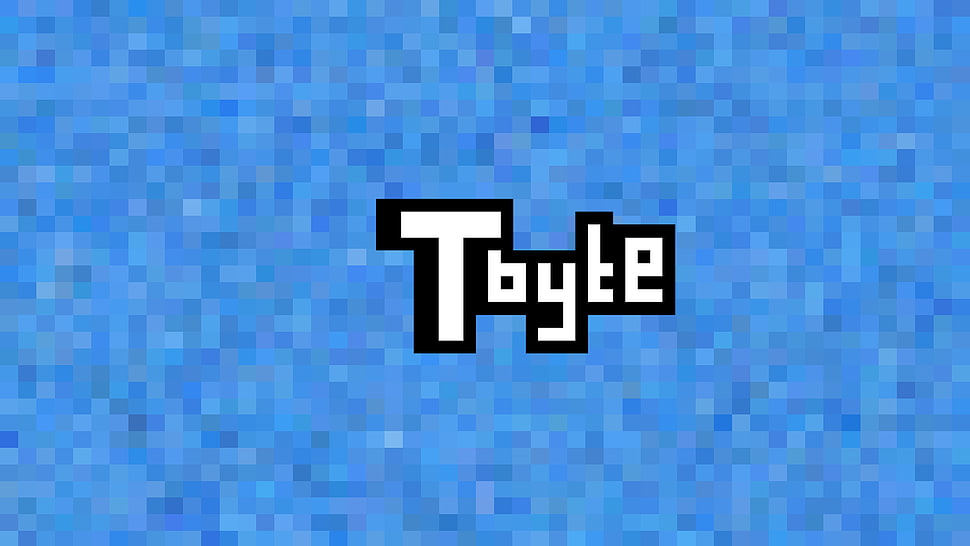 Tbyte text on blue background, minimalism, computer HD wallpaper