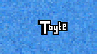 Tbyte text on blue background, minimalism, computer