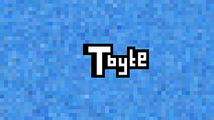 Tbyte text on blue background, minimalism, computer