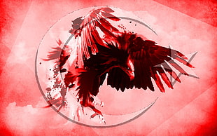 eagle and crescent moon logo, eagle, Turkey, flag HD wallpaper