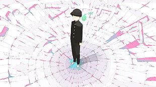 black-haired male in black top anime character illustration, Mob Psycho 100, Kageyama Shigeo, Ekubo
