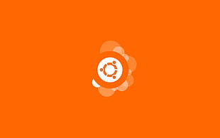 orange and white three dotted logo HD wallpaper