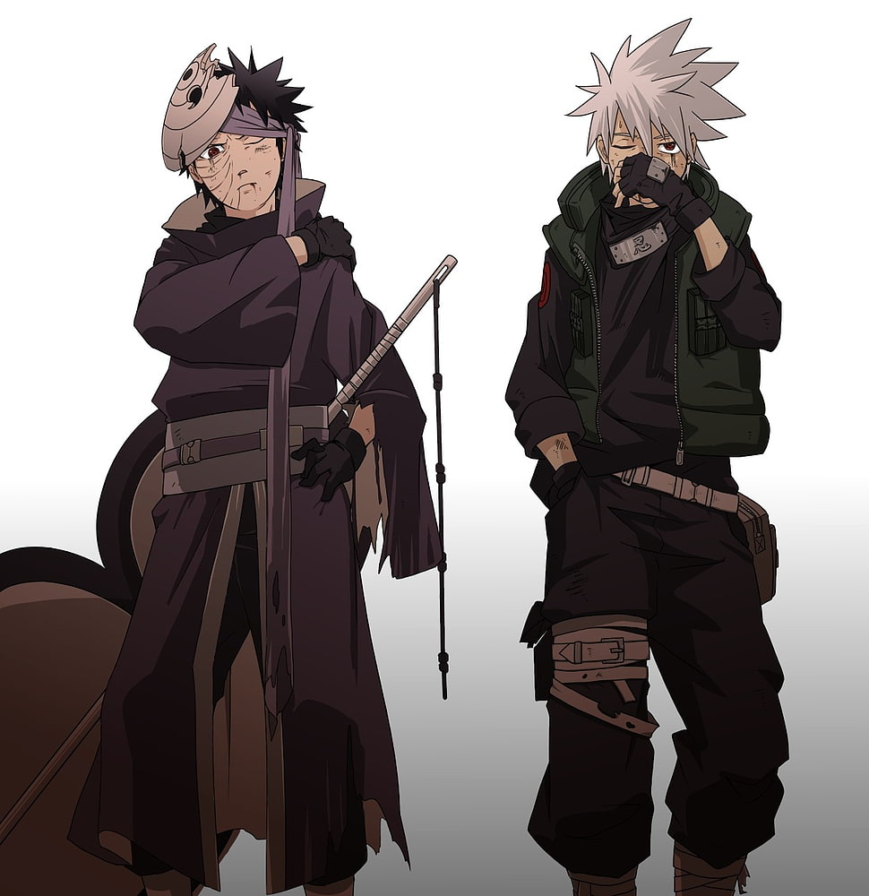 Naruto Hatake Kakashi and Obito Uchiha wallpaper HD wallpaper