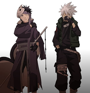 Naruto Hatake Kakashi and Obito Uchiha wallpaper