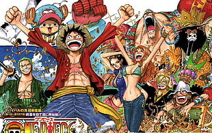 One Piece graphic wallpaper, One Piece, Monkey D. Luffy, Tony Tony Chopper, Sanji