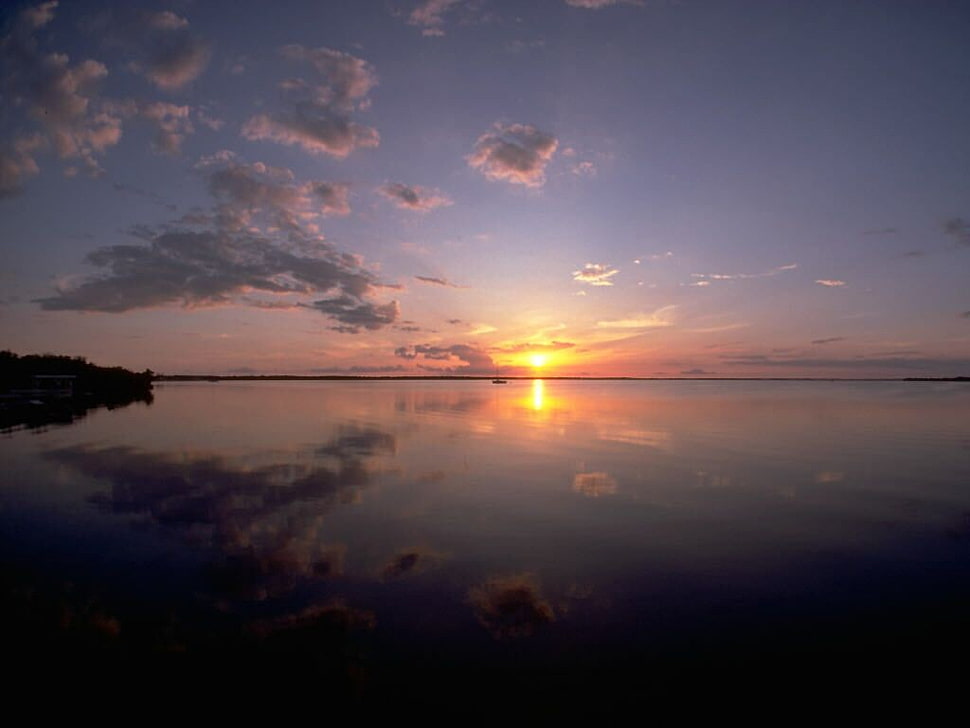 body of water, sunset HD wallpaper