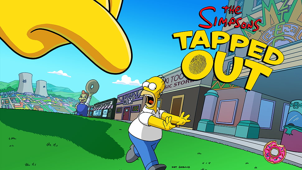 The Simpsons Tapped Out digital wallpaper, The Simpsons, Homer Simpson, Tapped Out HD wallpaper