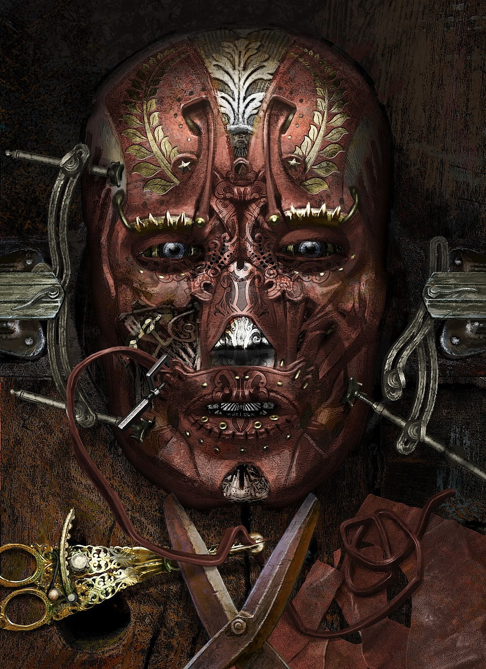 steampunk face digital wallpaper, steampunk HD wallpaper