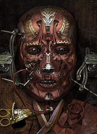 steampunk face digital wallpaper, steampunk HD wallpaper