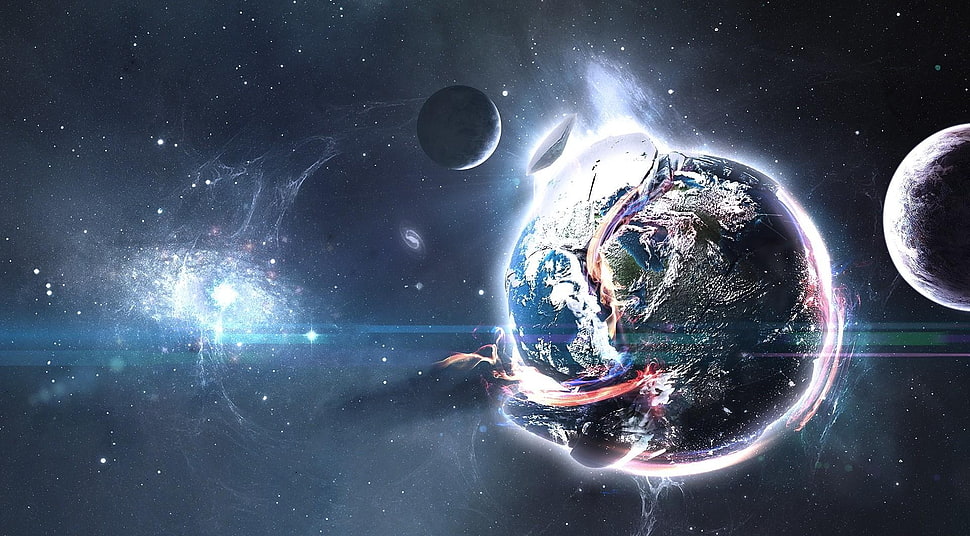 earth distraction illustration HD wallpaper