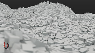 white printer paper lot, cube, abstract, Blender, minimalism
