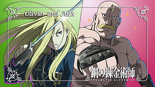 Full Metal Alchemist Olivier and Alex digital wallpaper, Fullmetal Alchemist: Brotherhood, Alex Armstrong, Olivier Milla Armstrong