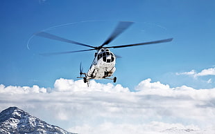 white helicopter, aircraft, helicopters, Mil Mi-17 HD wallpaper