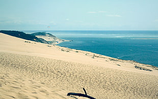 white sand beside ocean during daytime