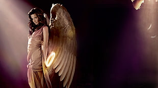 angel illustration, angel, wings HD wallpaper