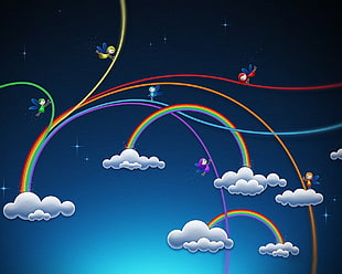 rainbow illustrations HD wallpaper