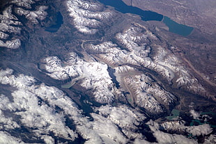 aerial view of mountain range, nordic landscapes, nature